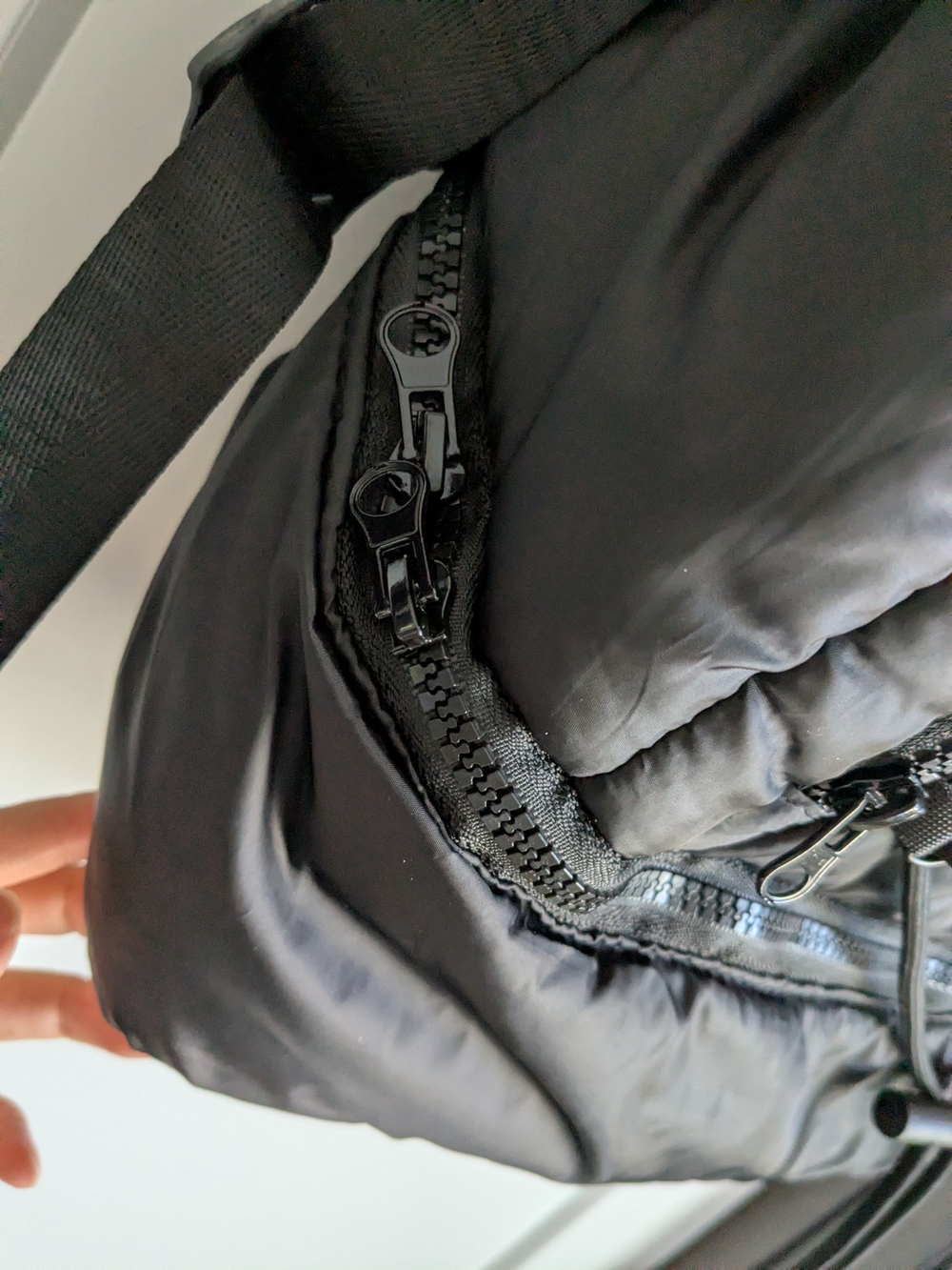 Black Quilted Nylon Backpack - Picture 6 of 8